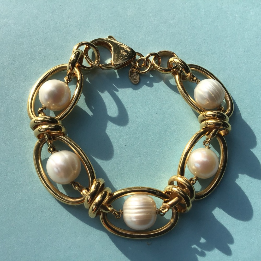 Authentic🐚Honora Ringed Pearl Bracelet & Bag NWOT